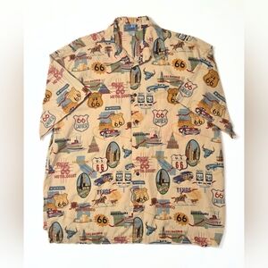 Vintage North River Outfitters Route 66 Button Down Shirt